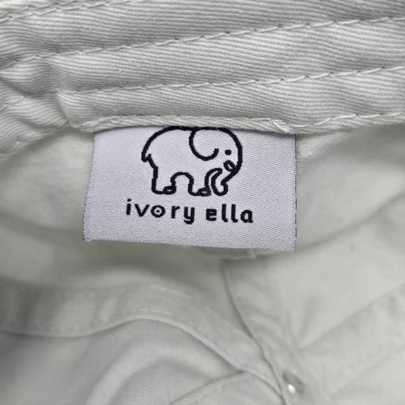 IVORY ELLA MINT GREEN BASEBALL HAT CAP WHITE EMBROIDERY ELEPHANT WOMEN OS COTTON - Picture 10 of 12